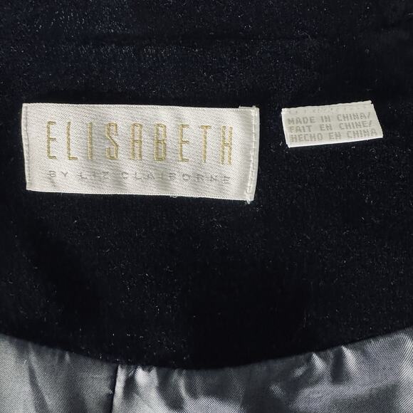 Elisabeth By Liz Claiborne Womens 18 Black Velvet Satin Vest Button Shawl Collar - Picture 4 of 5